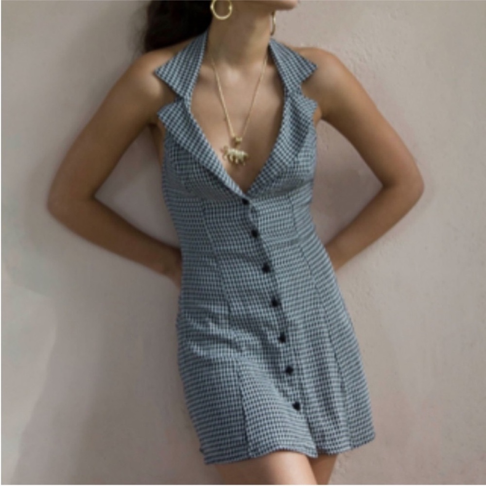 Vanessa Mooney White and Pink Patterned Dress